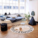 LORENA CANALS - Tapis Lavable Abc Natural Black Ø150 cm