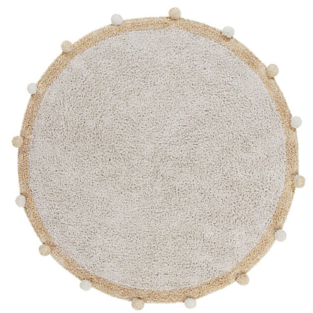 LORENA CANALS - Tapis Lavable Bubbly Naturel - Miel Ø 120 cm