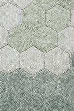 LORENA CANALS - Tapis Lavable Rond Nid D'abeille Bleu Sauge