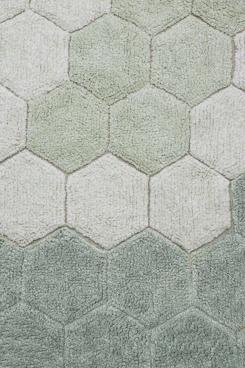 LORENA CANALS - Tapis Lavable Rond Nid D'abeille Bleu Sauge