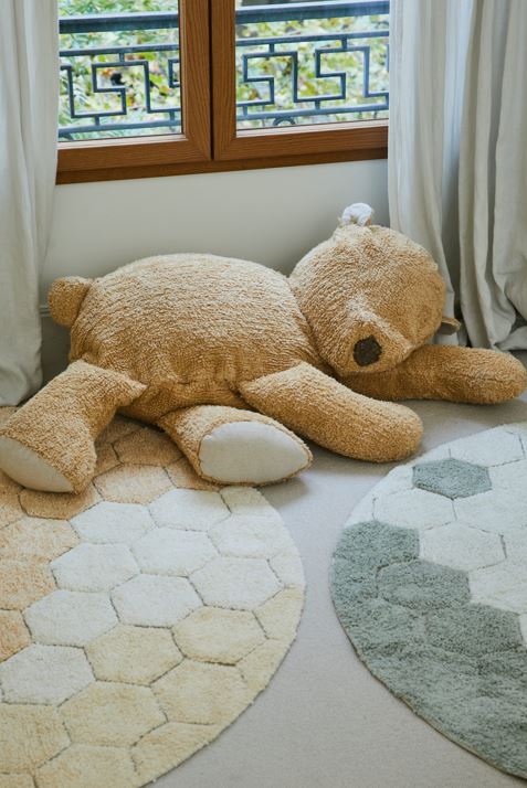 LORENA CANALS - Tapis Lavable Rond Nid D'abeille Doré