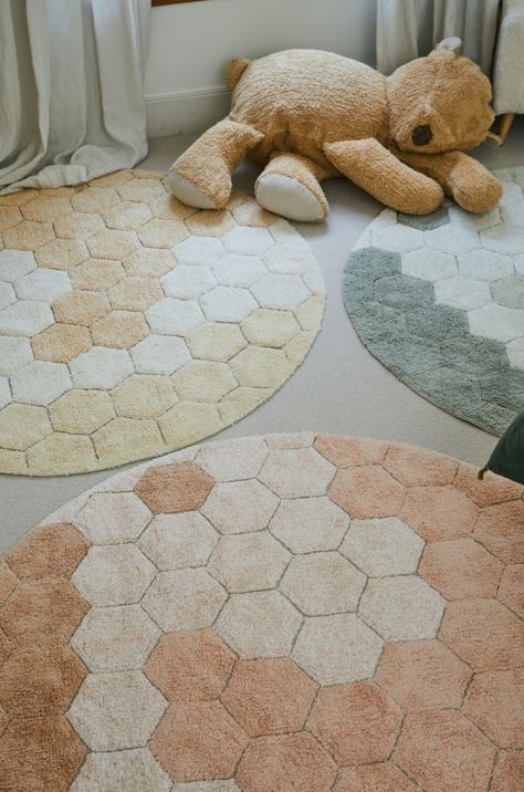 LORENA CANALS - Tapis Lavable Rond Nid D'abeille Rose