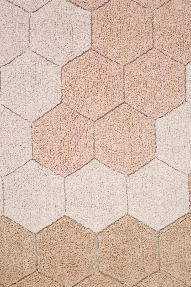 LORENA CANALS - Tapis Lavable Rond Nid D'abeille Rose