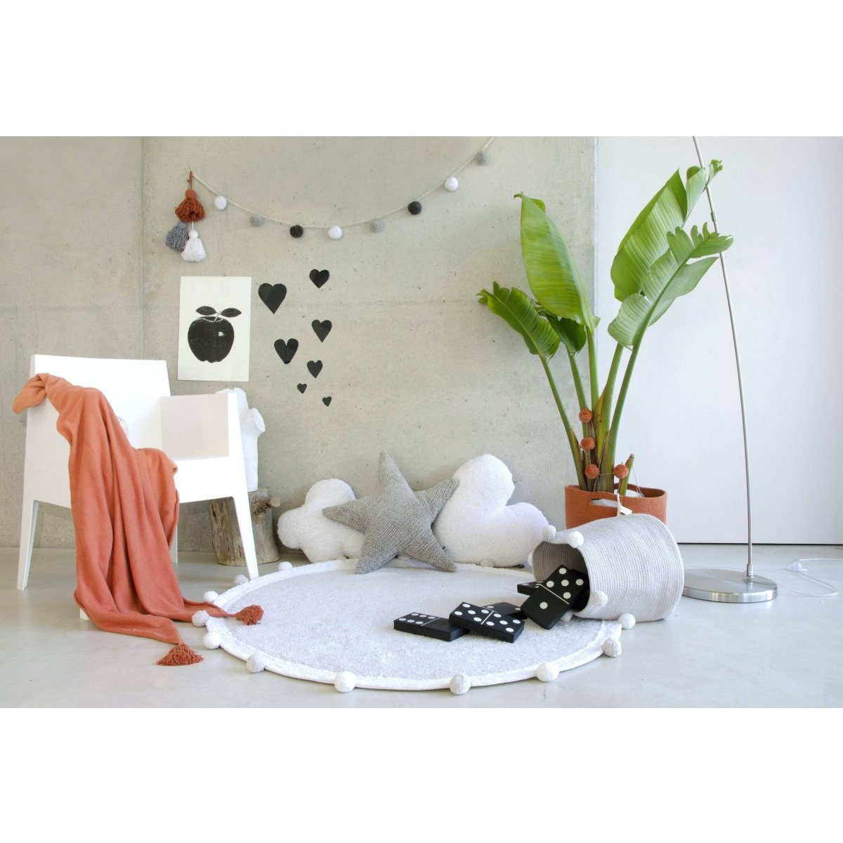 LORENA CANALS - Tapis Lavable Rug Bubbly Light Grey Ø120 Cm