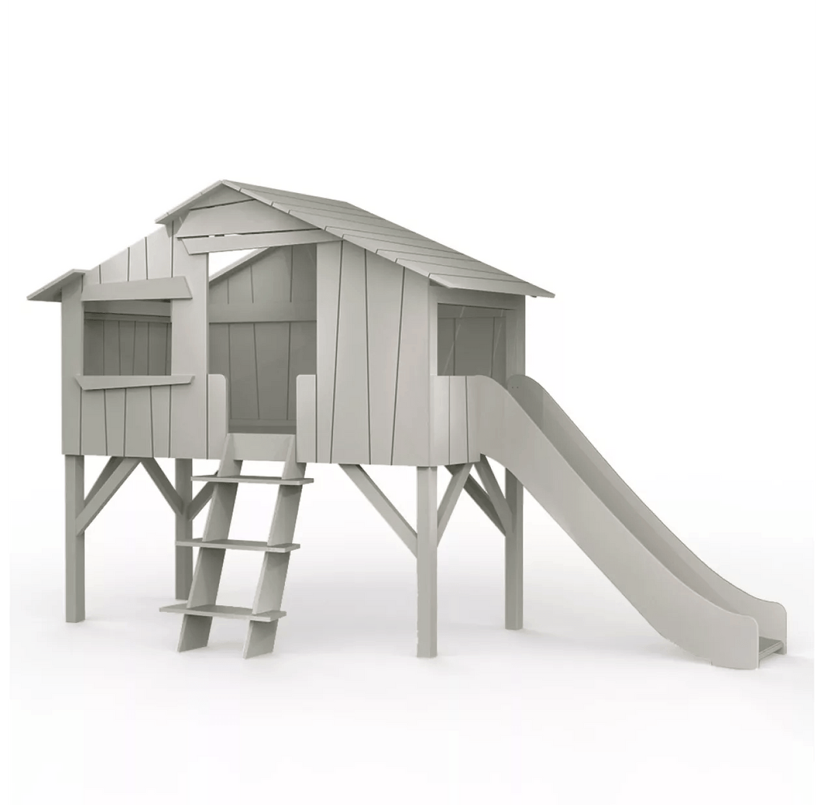 MATHY BY BOLS - Lit Cabane Simple 90 X 190cm & Toboggan Seul (MDF+SAPIN)