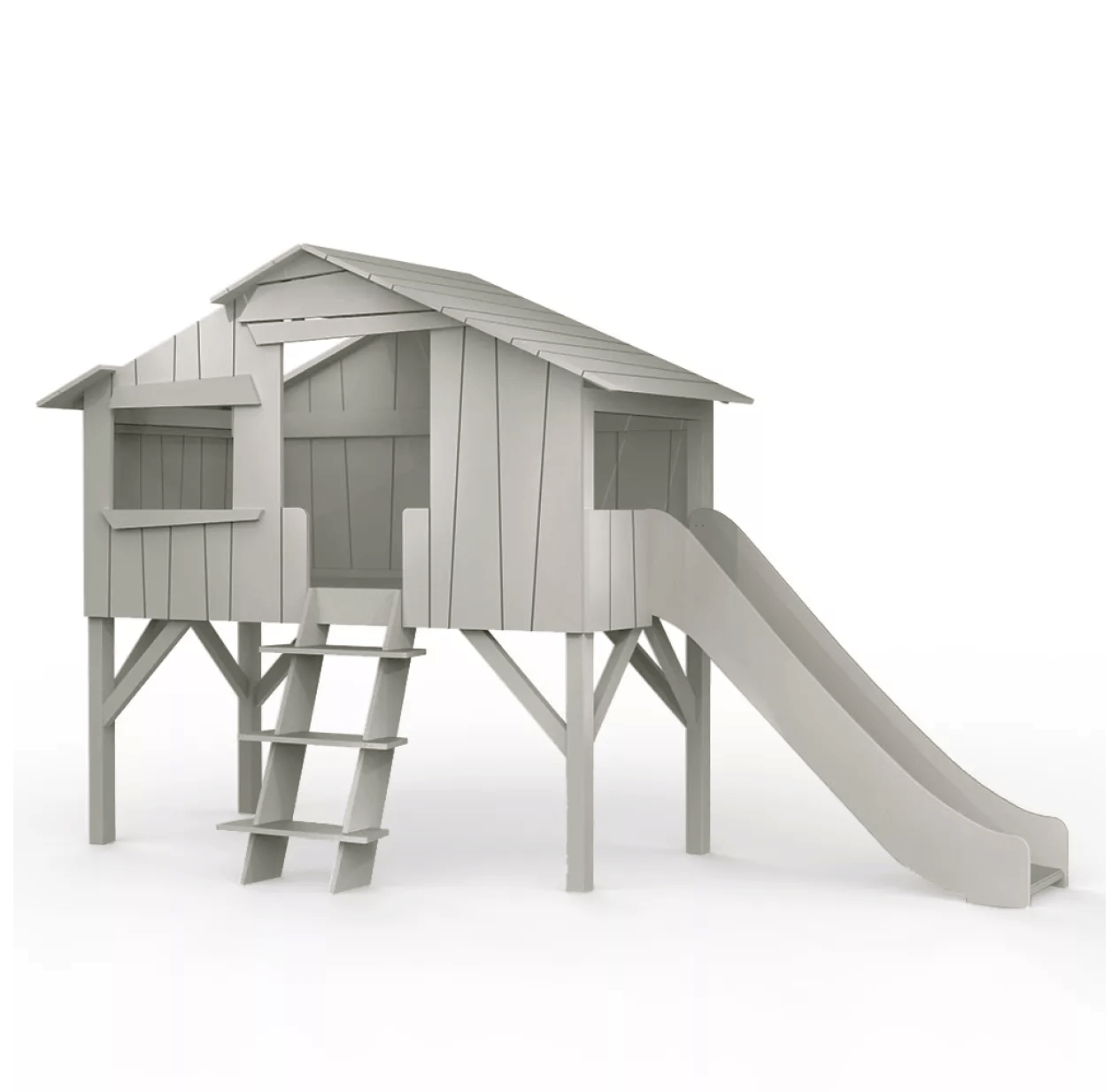 MATHY BY BOLS - Lit Cabane Simple 90 X 190cm & Toboggan Seul (MDF+SAPIN)
