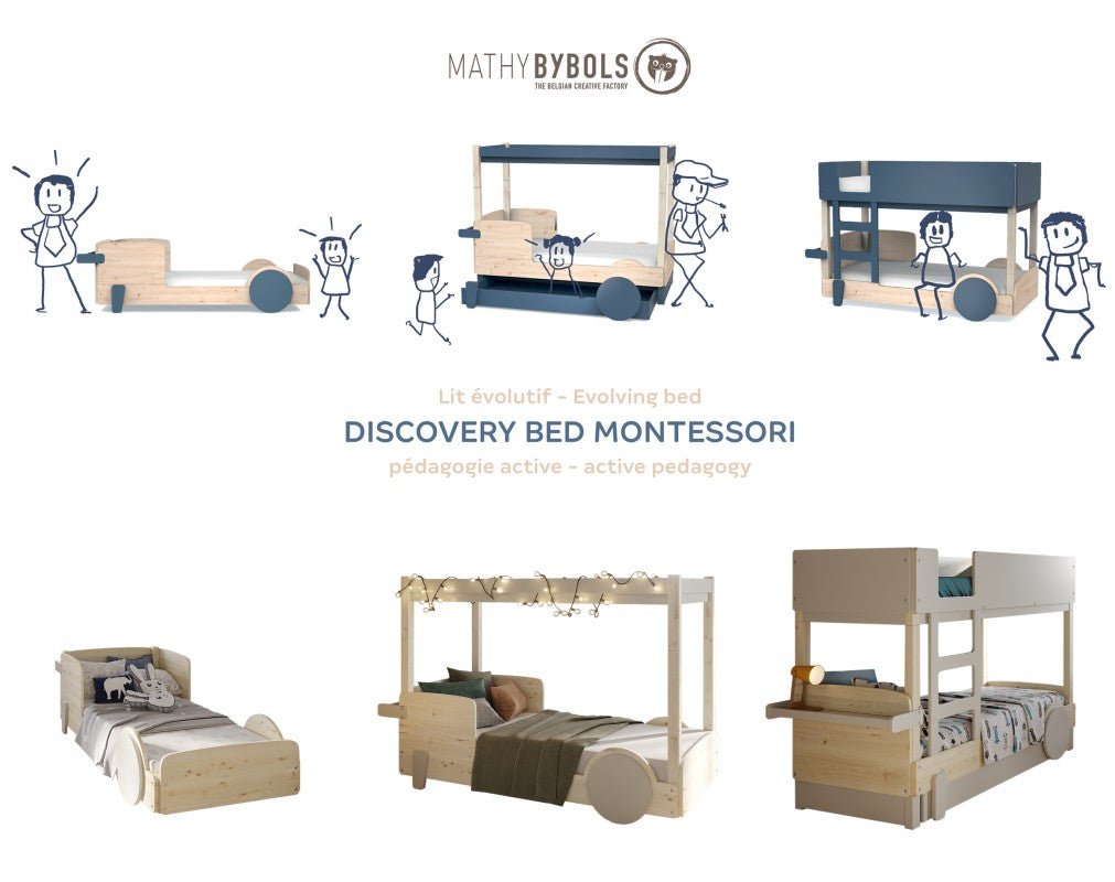 MATHY BY BOLS - Lit Simple & Tiroir - Lit DISCOVERY 90 X 190 Cm