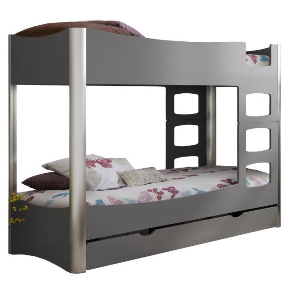 MATHY BY BOLS - Lit Superposé 162 Indissociable FUSION Profiles Anodise 90 x 190 cm