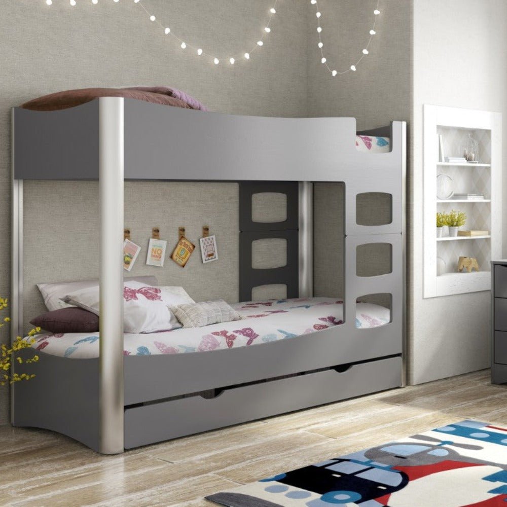 MATHY BY BOLS - Lit Superposé 162 Indissociable FUSION Profiles Anodise 90 x 200 cm