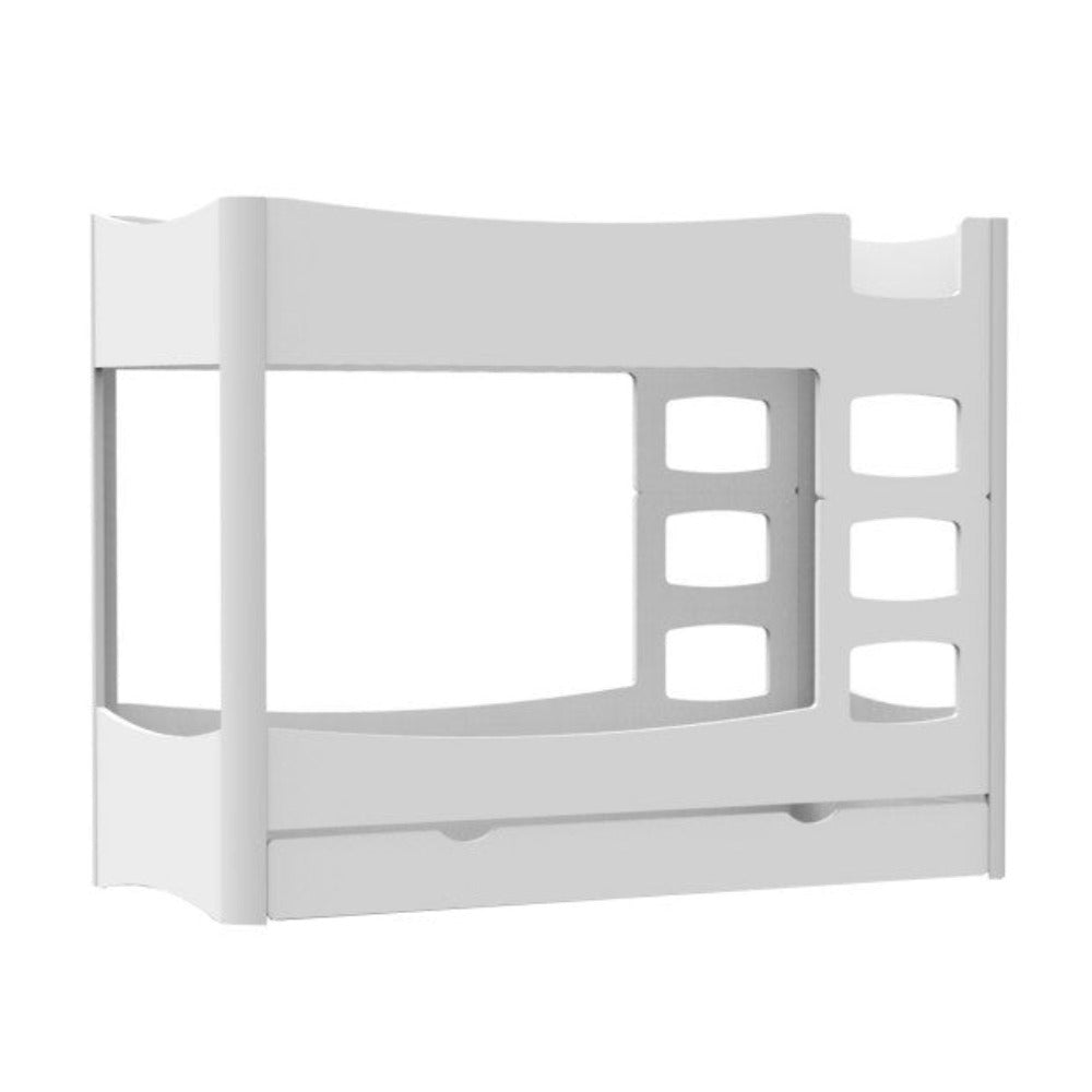 MATHY BY BOLS - Lit Superposé 162 Indissociable FUSION Profiles Blanc 90 x 200 cm