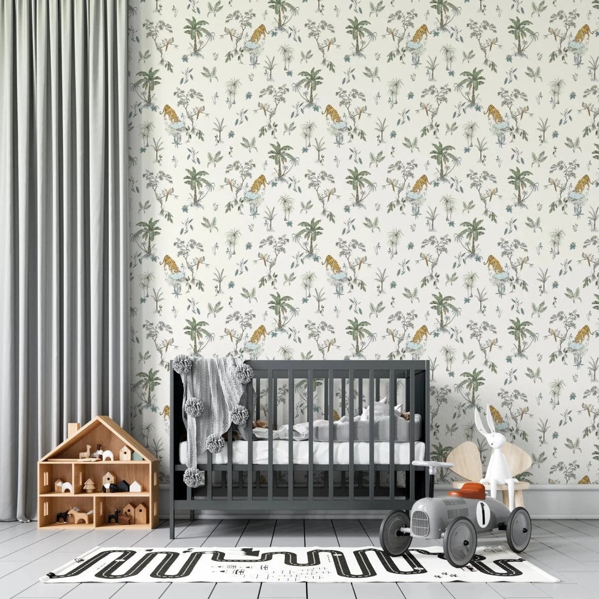 MUNKS & ME - Papier Peint Chambre Enfant à Motif Répété - De Tigre Tropical