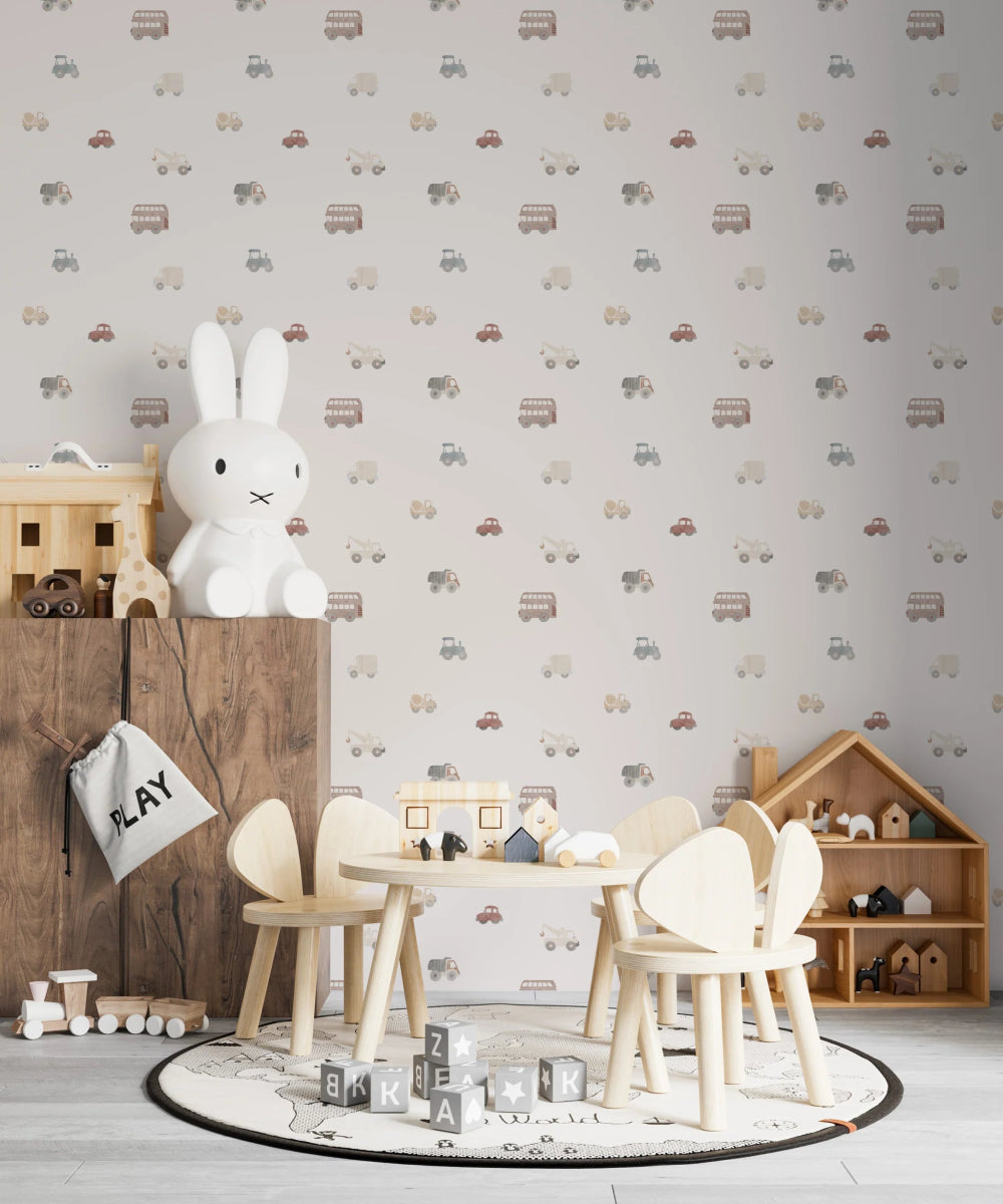 MUNKS & ME - Papier Peint Chambre Enfant à Motif Répété - De Transport