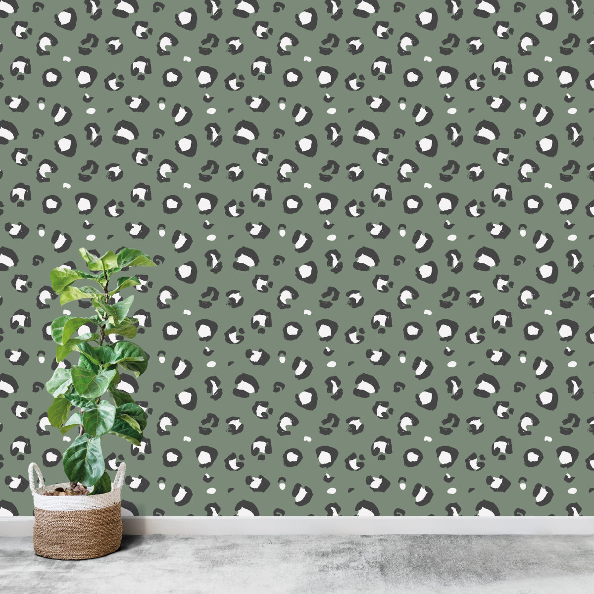 MUNKS & ME - Papier Peint Chambre Enfant à Motif Répété - Imprimé Léopard | Sage
