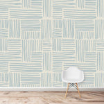 MUNKS & ME - Papier Peint Chambre Enfant à Motif Répété - Lignes De Coup De Pinceau | Bleu