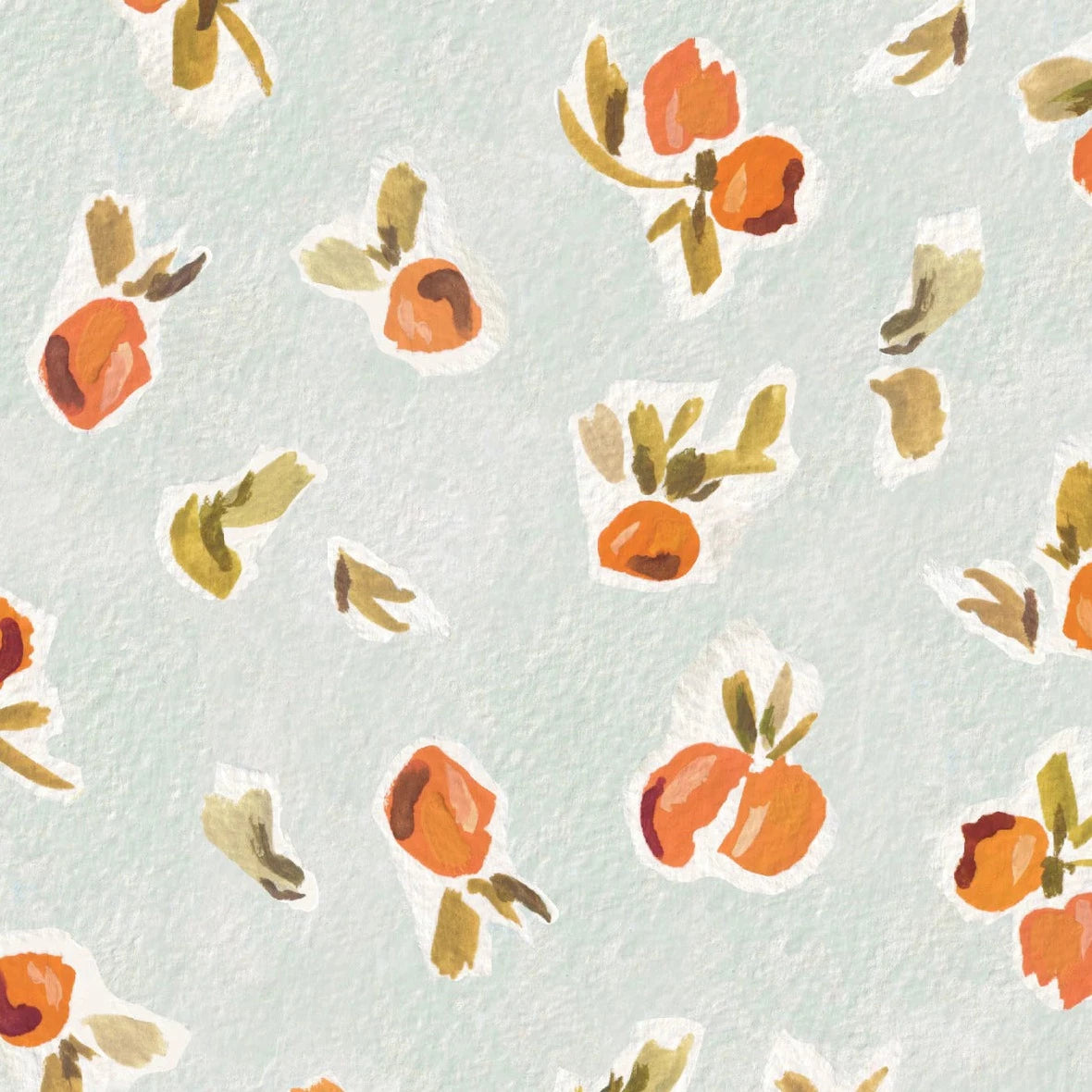 MUNKS & ME - Papier Peint Chambre Enfant à Motif Répété - Oranges Ollies | Bleu
