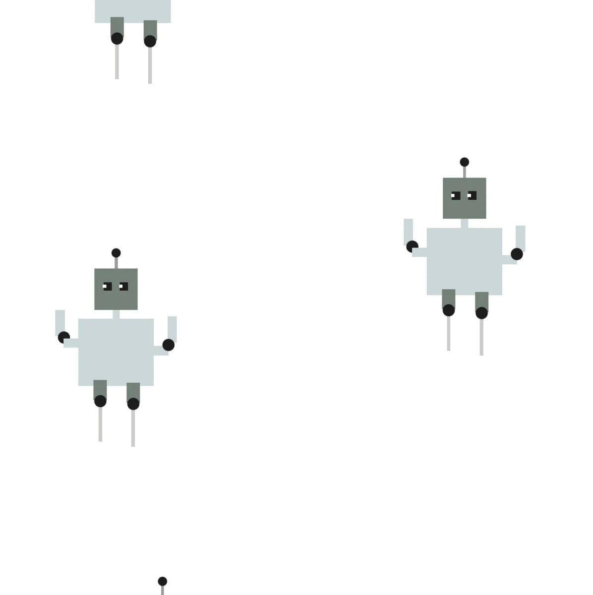 MUNKS & ME - Papier Peint Chambre Enfant à Motif Répété - Robot