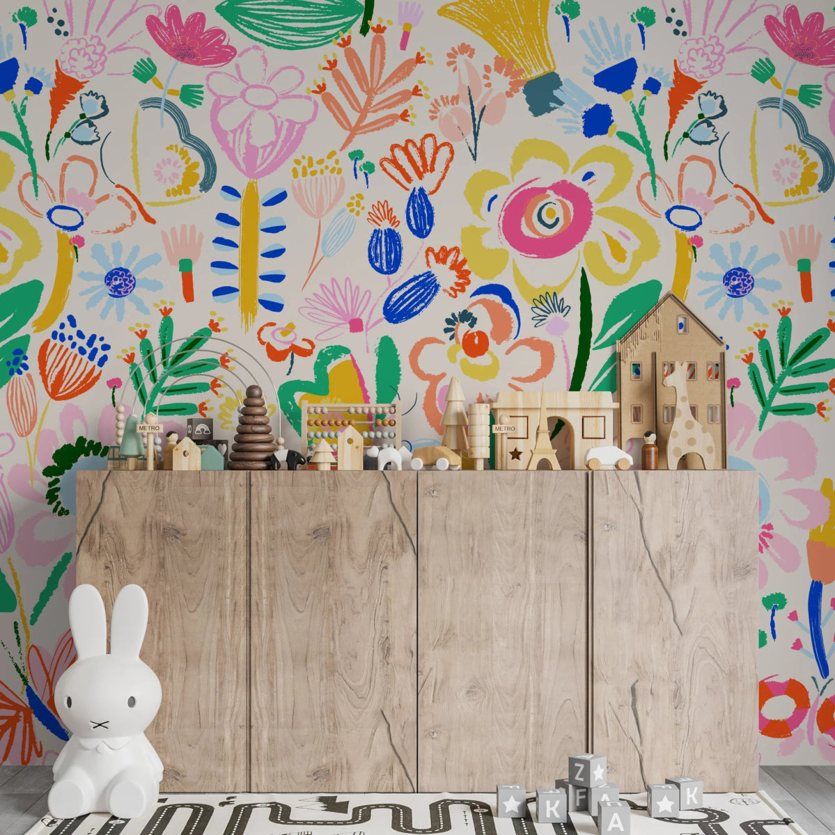 MUNKS & ME - Papier Peint Chambre Enfant à Motif Répété - Sadies Summer