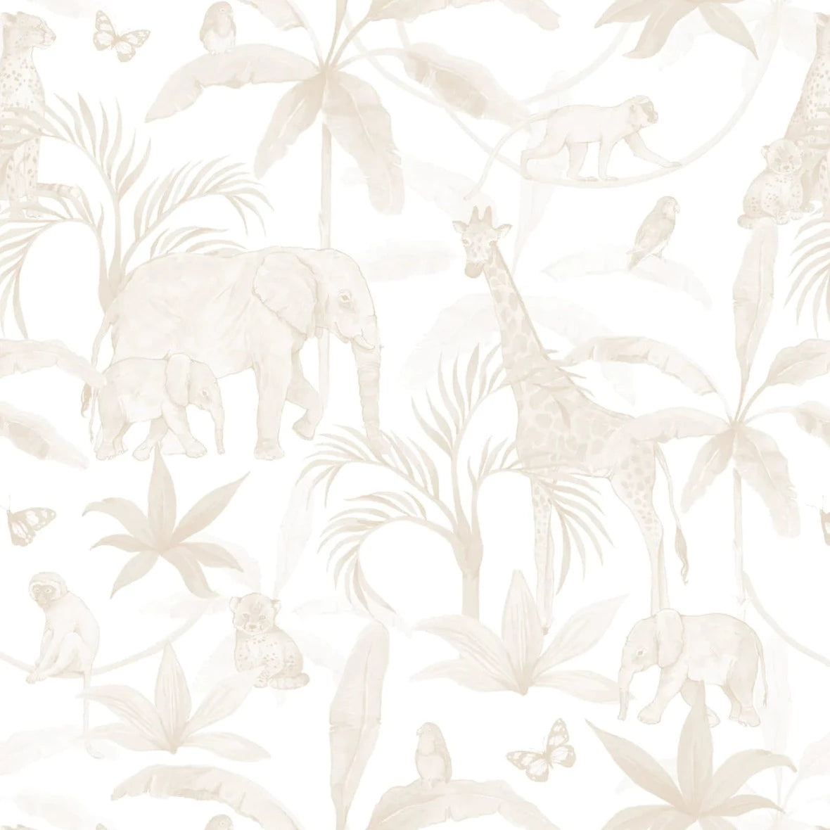 MUNKS & ME - Papier Peint Chambre Enfant à Motif Répété - Safari Africain | Neutre