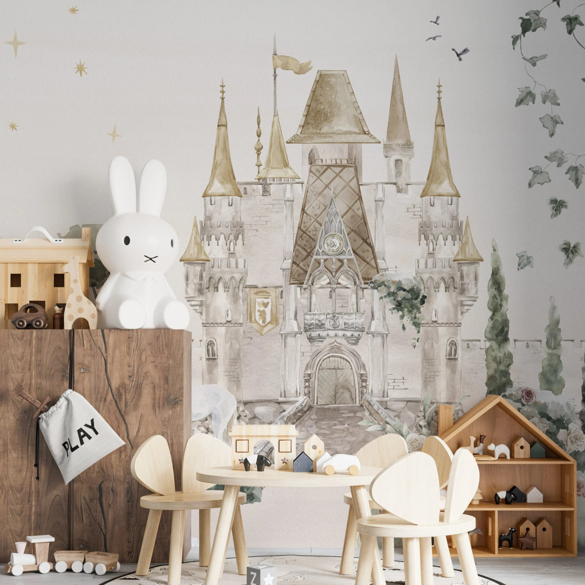 MUNKS & ME - Papier Peint Chambre Enfant Château De Princesse