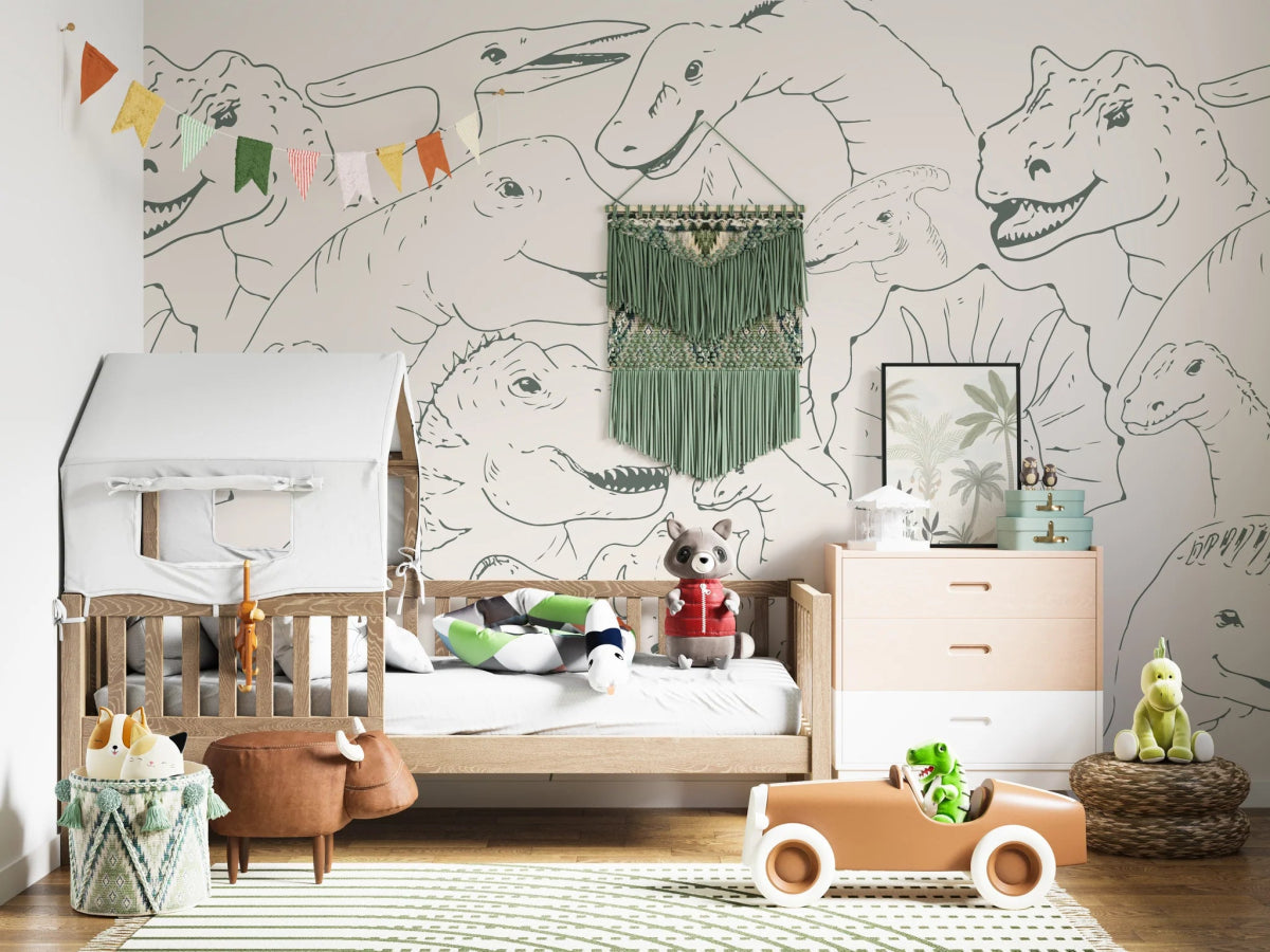 MUNKS & ME - Papier Peint Chambre Enfant Dinosaure Jurassique