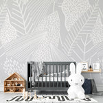 MUNKS & ME - Papier Peint Chambre Enfant Feuilles Abstraites Paxton - Bleu