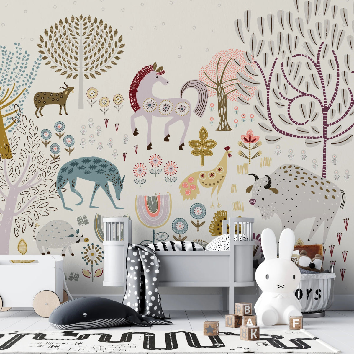 MUNKS & ME - Papier Peint Chambre Enfant Folklore Des Bois
