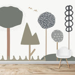 MUNKS & ME - Papier Peint Chambre Enfant Forêt De Bubblegum - Bleu