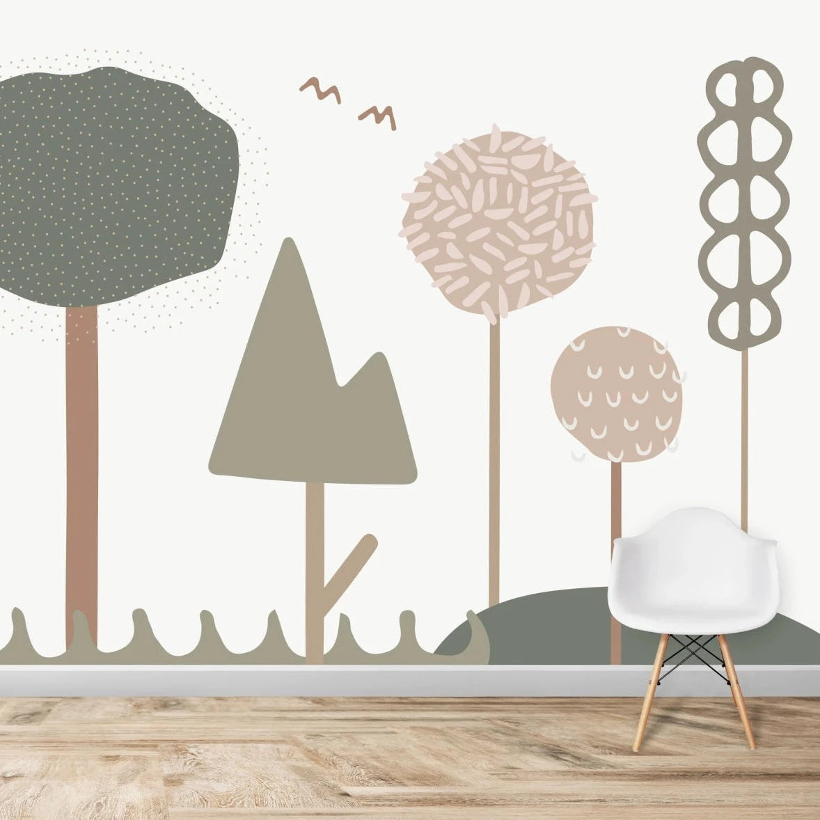 MUNKS & ME - Papier Peint Chambre Enfant Forêt De Bubblegum - Rose