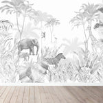 MUNKS & ME - Papier Peint Chambre Enfant Jungle - Monochromes