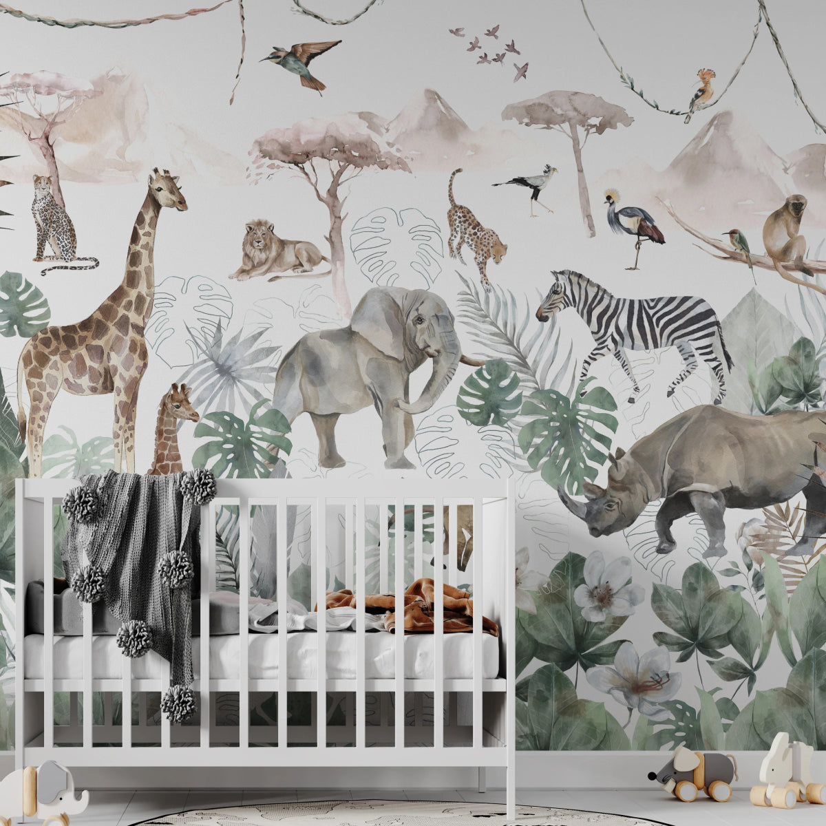 MUNKS & ME - Papier Peint Chambre Enfant Jungle Paradisiaque