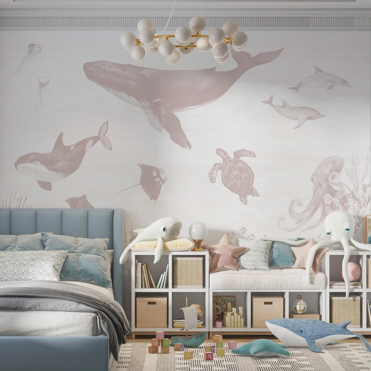 MUNKS & ME - Papier Peint Chambre Enfant Magie De L'océan - Rose