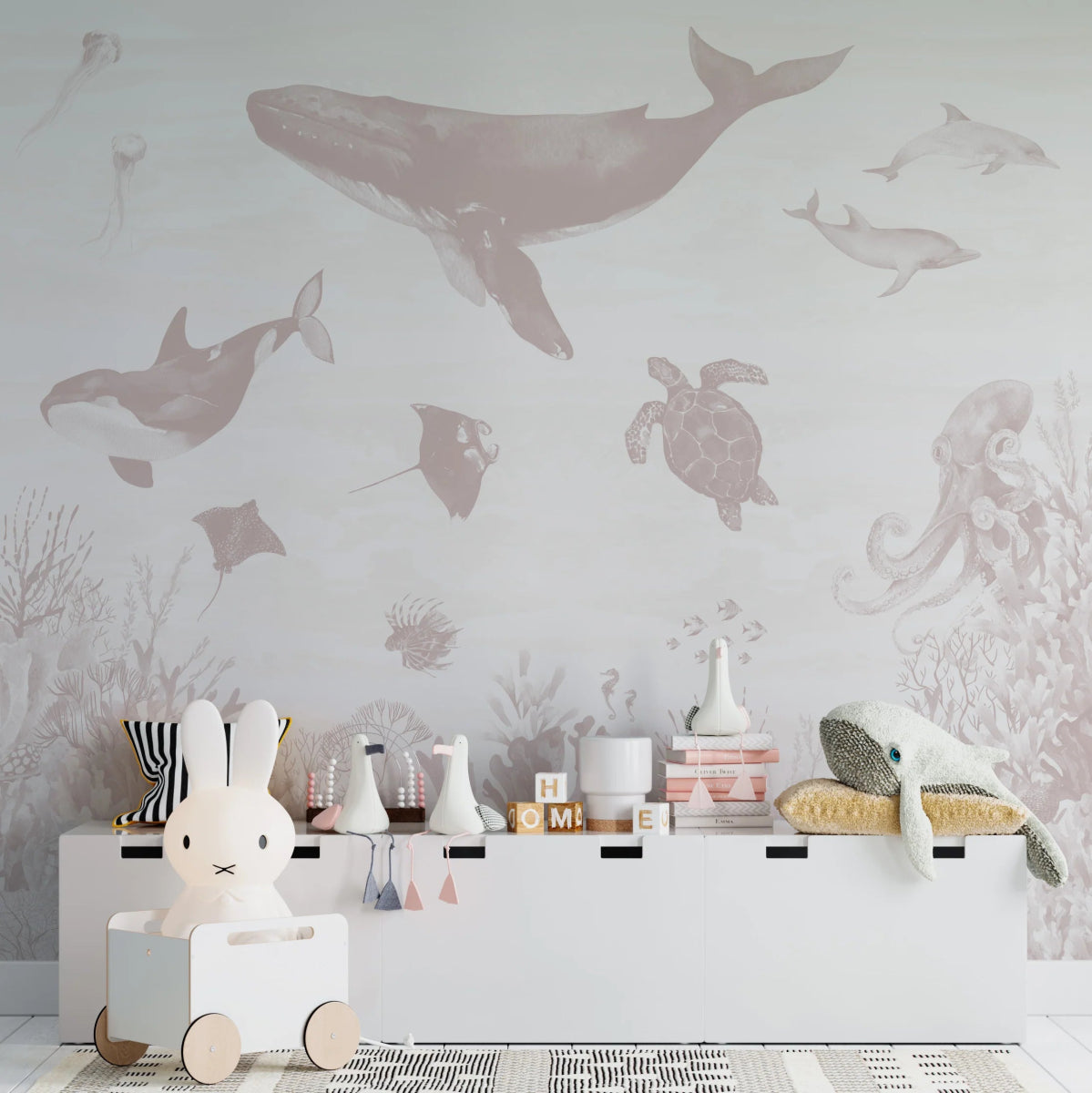 MUNKS & ME - Papier Peint Chambre Enfant Magie De L'océan - Rose