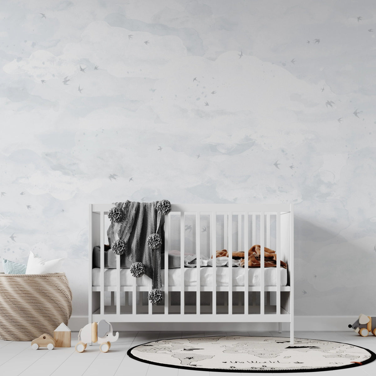 MUNKS & ME - Papier Peint Chambre Enfant Opales Ciel Oiseaux Sel