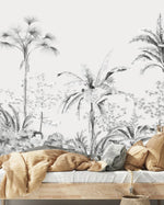 MUNKS & ME - Papier Peint Chambre Enfant Palmier Tropical De L'île