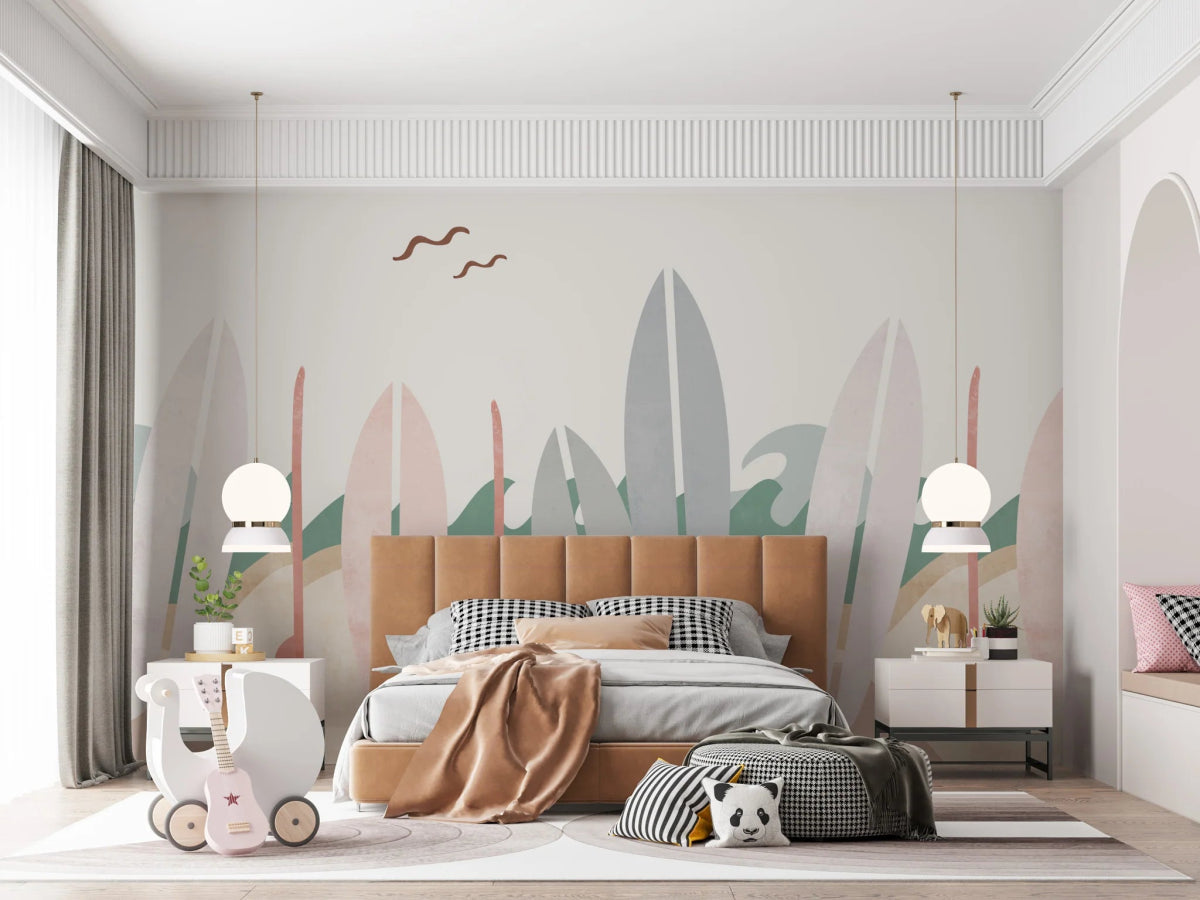 MUNKS & ME - Papier Peint Chambre Enfant Paradis Des Surfeurs