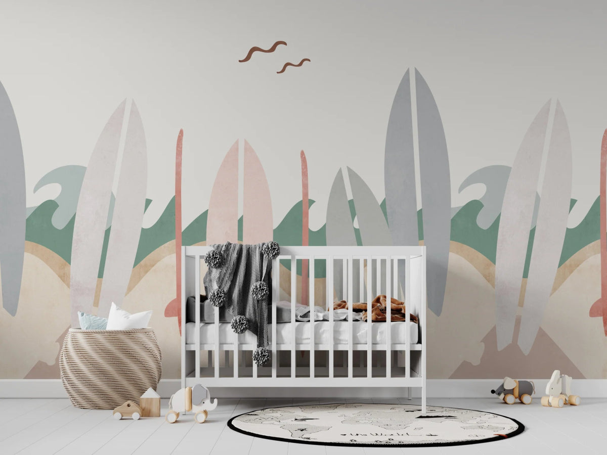 MUNKS & ME - Papier Peint Chambre Enfant Paradis Des Surfeurs