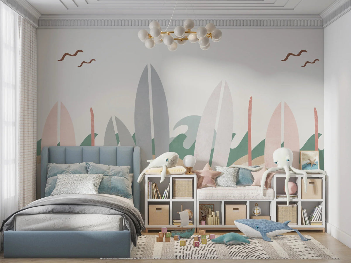 MUNKS & ME - Papier Peint Chambre Enfant Paradis Des Surfeurs
