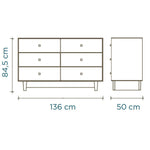 OEUF NYC - Commode Merlin 6 Tiroirs Rhea - Blanc