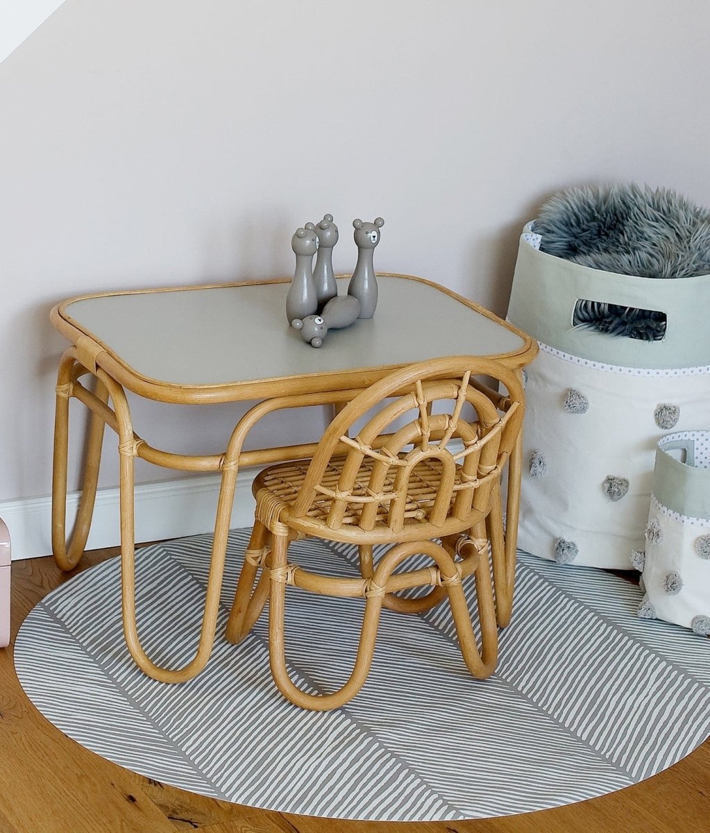 TODDLEKIND - Tapis Protège Sol Rond SPLAT MAT | Sandy Lines - Stone