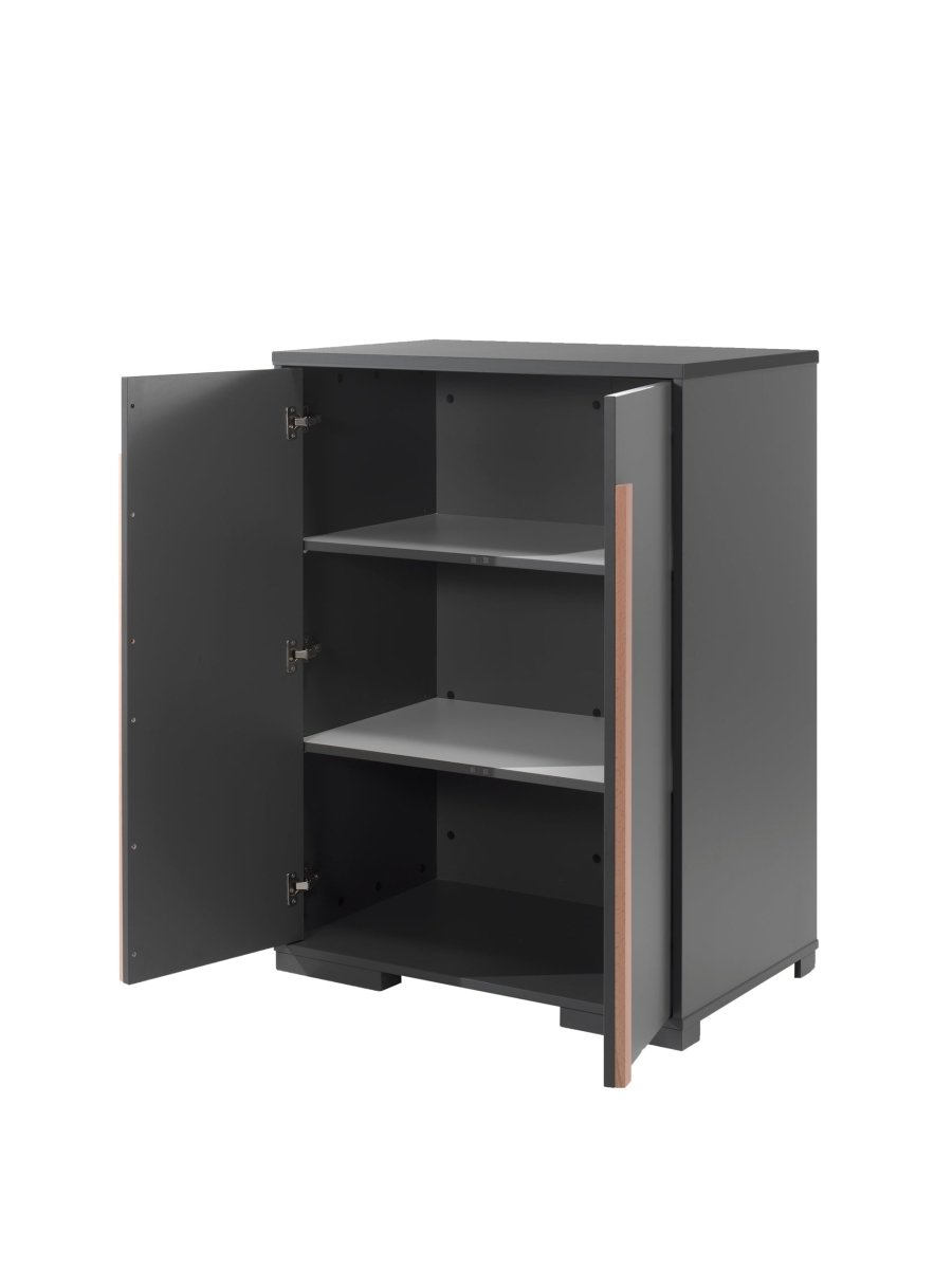 VIPACK - Armoire 2 Portes LONDON Anthracite