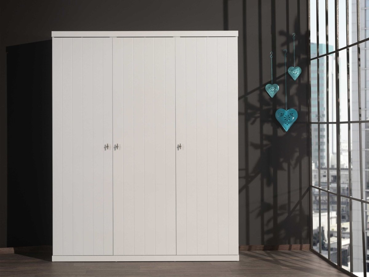 VIPACK - Armoire Robin à 3 Portes Blanc