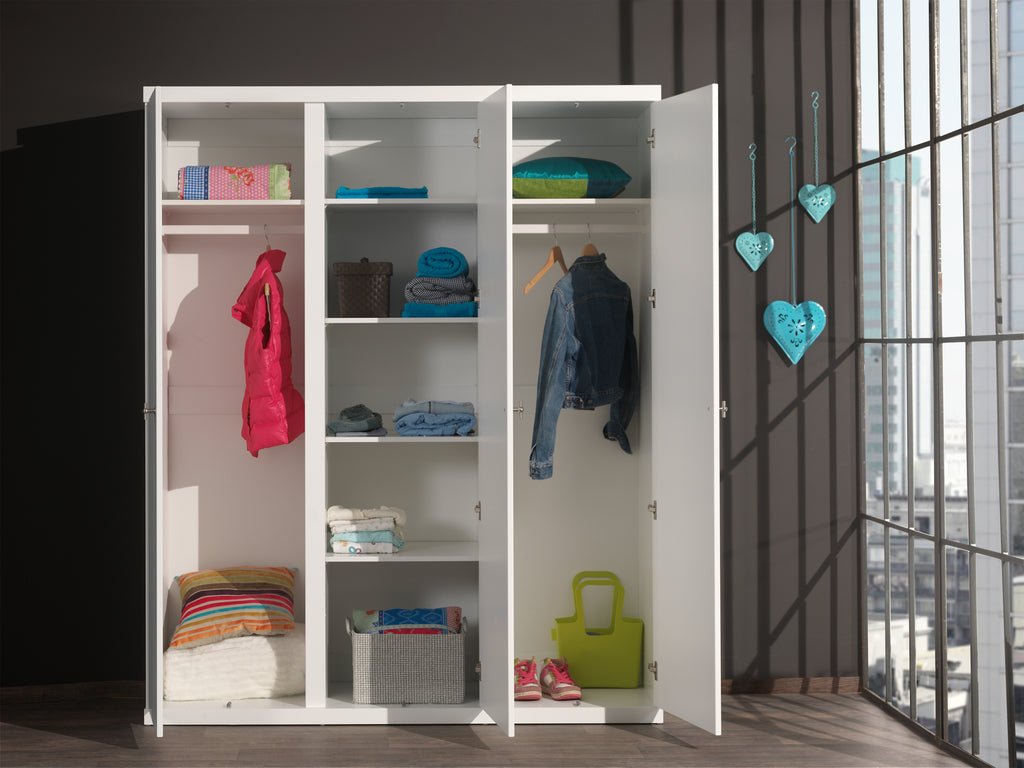 VIPACK - Armoire Robin à 3 Portes Blanc