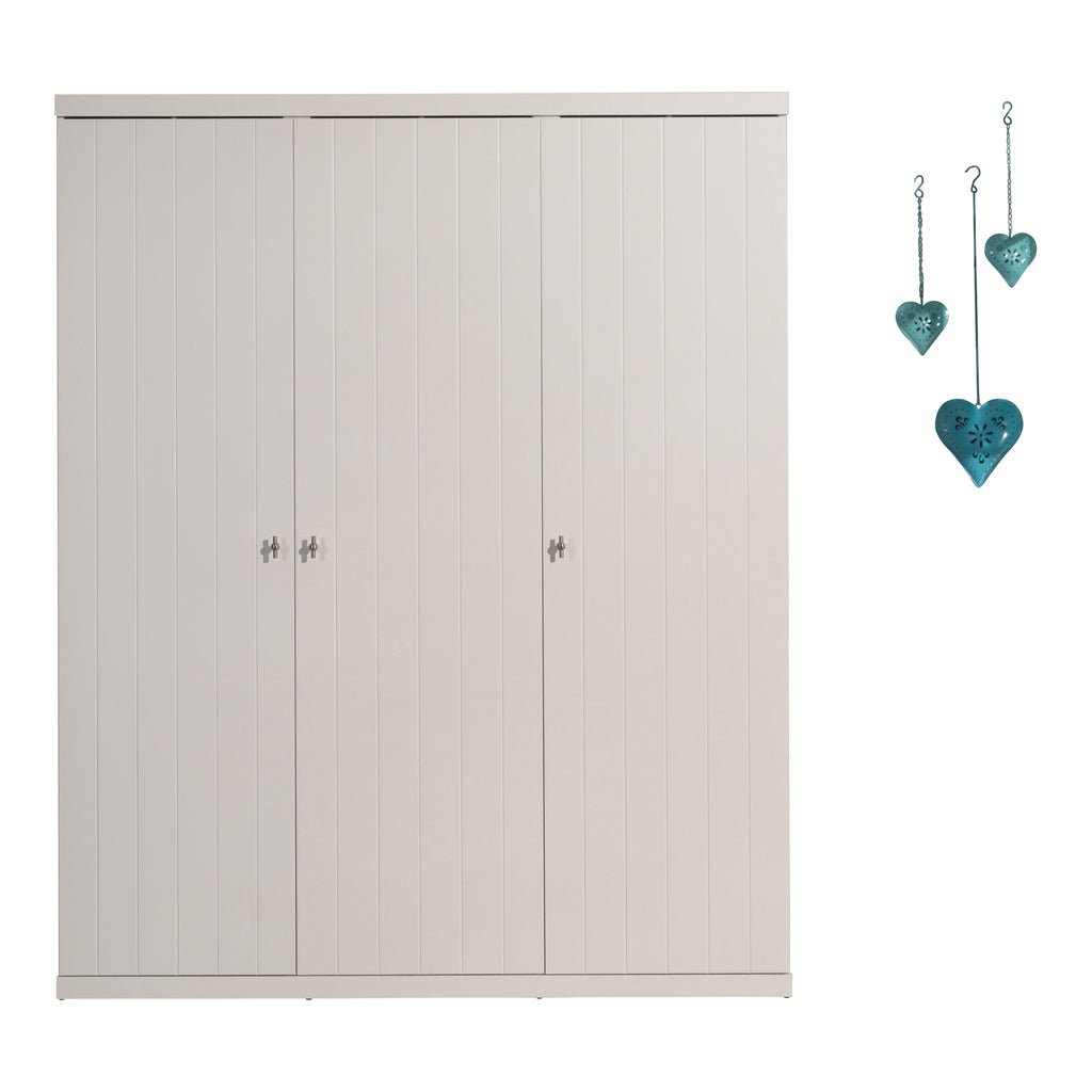 VIPACK - Armoire Robin à 3 Portes Blanc