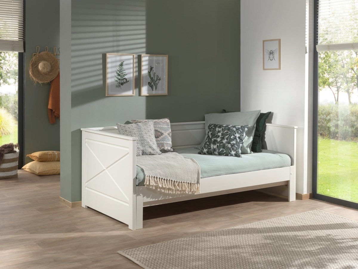 VIPACK - Lit Amouvable (93) 90 X 200 cm PINO / SCOTT Blanc