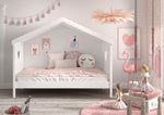 VIPACK - Lit Cabane AMORI Avec Lit Gigogne & Barriere de Lit 90x200cm