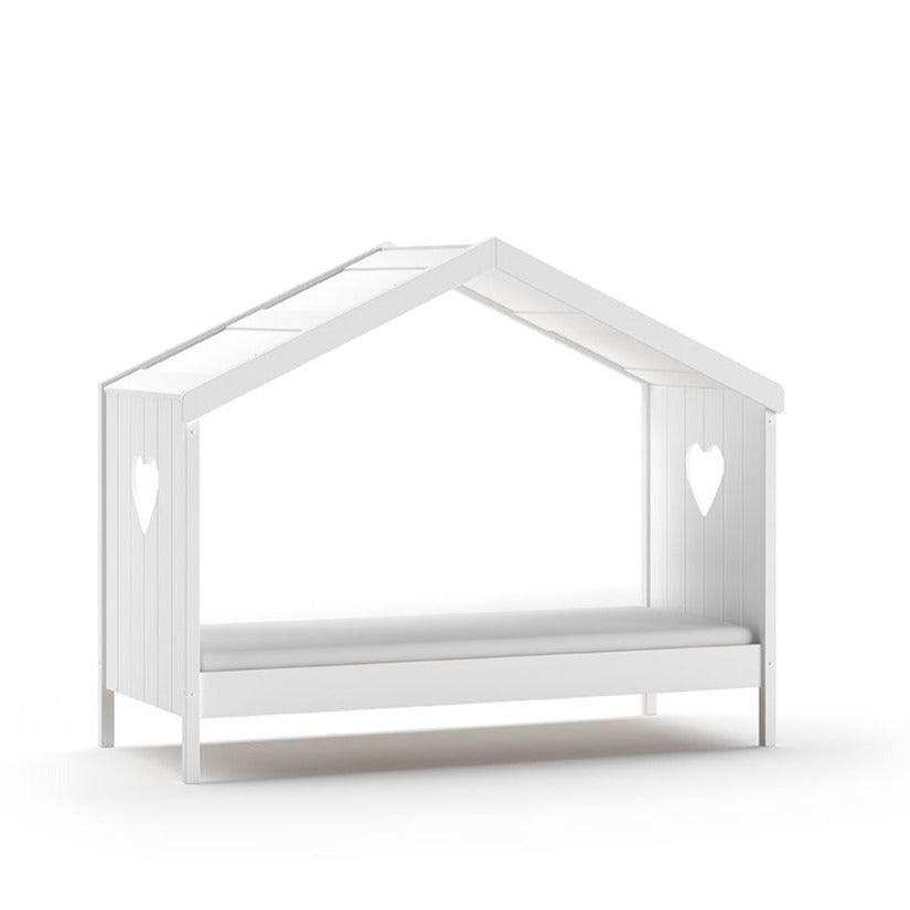 VIPACK - Lit Cabane AMORI Avec Lit Gigogne & Barriere de Lit 90x200cm