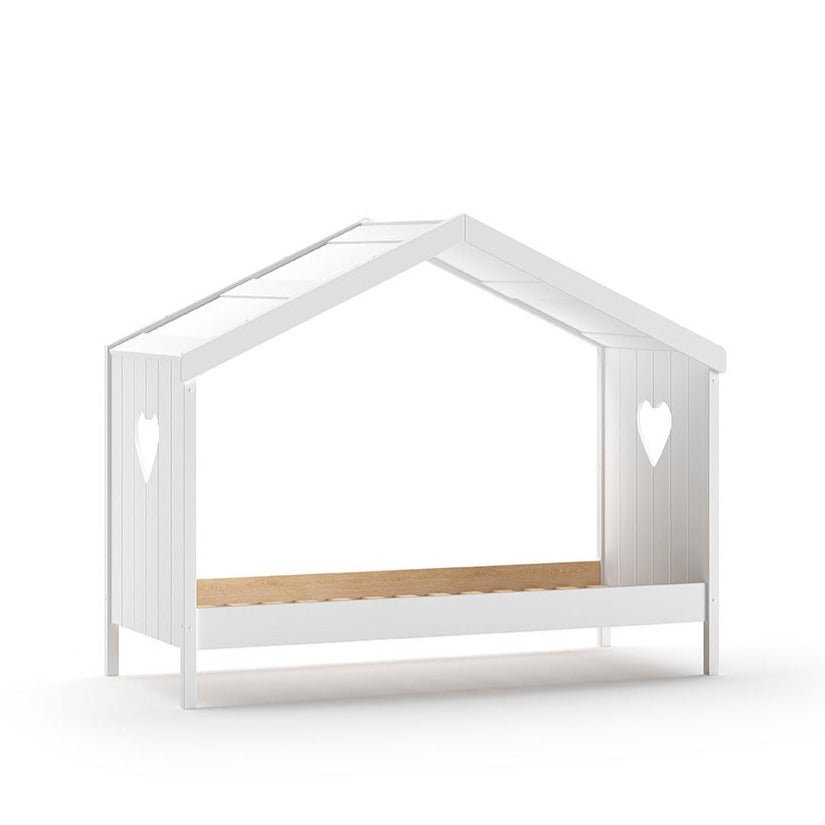 VIPACK - Lit Cabane AMORI Avec Lit Gigogne & Barriere de Lit 90x200cm
