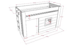 VIPACK - Lit Mezzanine Mi - Hauteur NOAH 90 X 200 Cm
