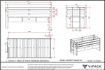 VIPACK - Lit Capitaine(91) MARGRIT 90 X 200 Cm Blanc