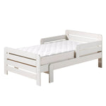 VIPACK - Lit évolutif Jumper Avec Matelas Extensible (160 + 40 cm) - Blanc